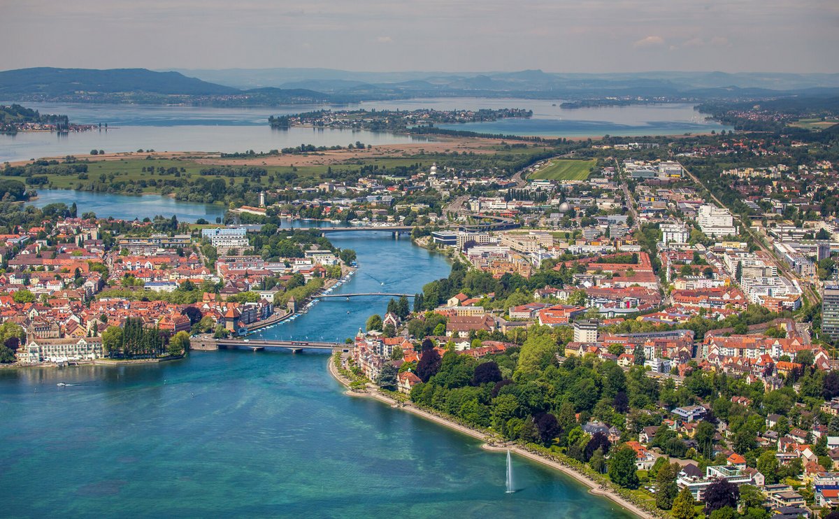 Luftaufnahme von Konstanz am Bodensee von Osten