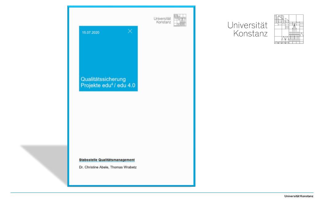 Qualitätssicherung Projekte edu4 edu 4.0 Univ. Konstanz